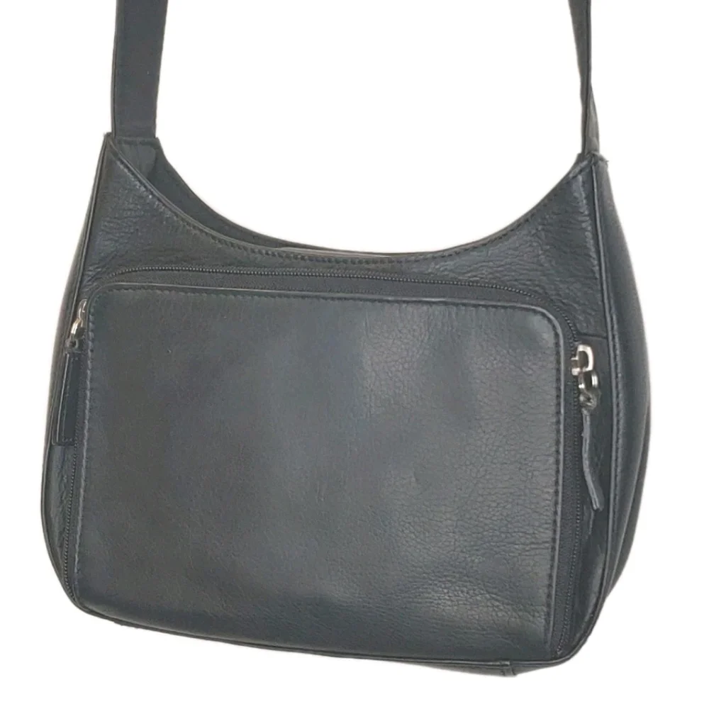 Fossil Pebble Leather Purse Hand Shoulder Bag Satchel Dark Green Y2k Vtg 90s